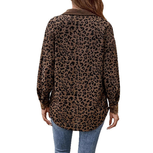 Leopard Corduroy Coat