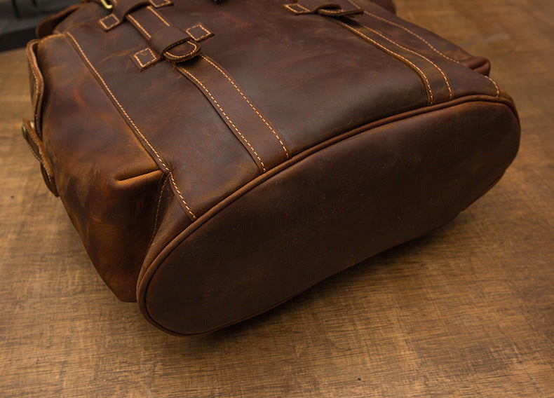 Crazy Horse Leather Retro Backpack