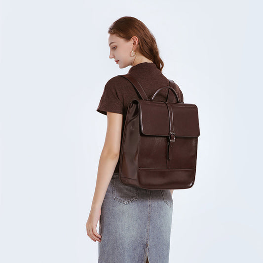 British Style Leather Backpack