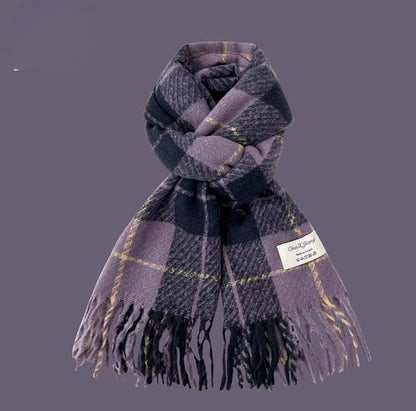 All-match Plaid Faux Cashmere Scarf