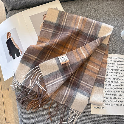 Pure Wool Plaid Scarf