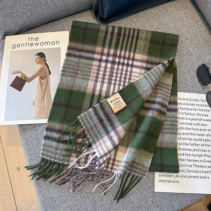 Pure Wool Plaid Scarf