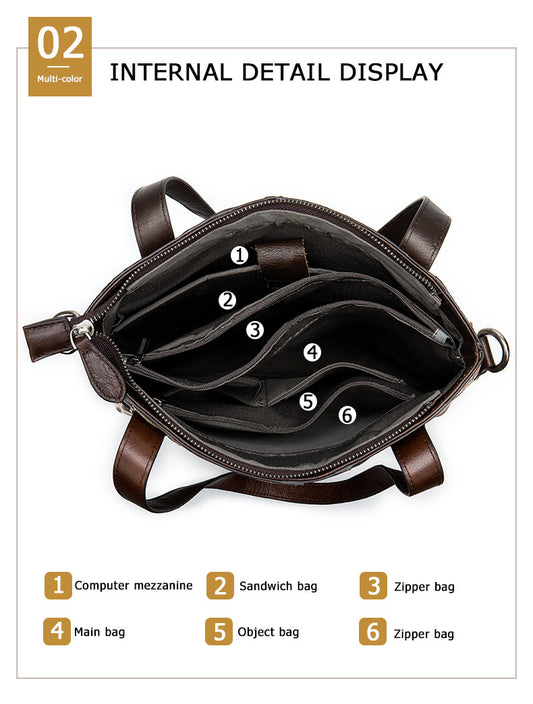 Genuine leather shoulder bag