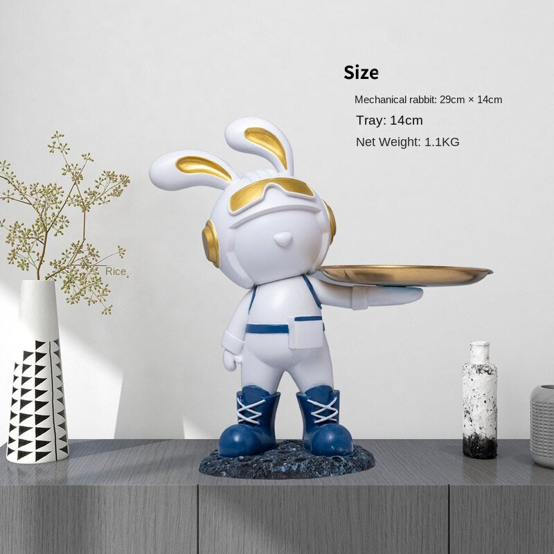 Decorative Resin Bunny with Tray