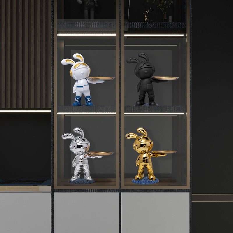 Decorative Resin Bunny with Tray