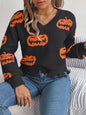 Halloween Pumpkin Long Sleeve Sweater