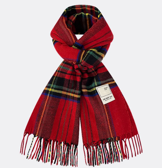 All-match Plaid Faux Cashmere Scarf