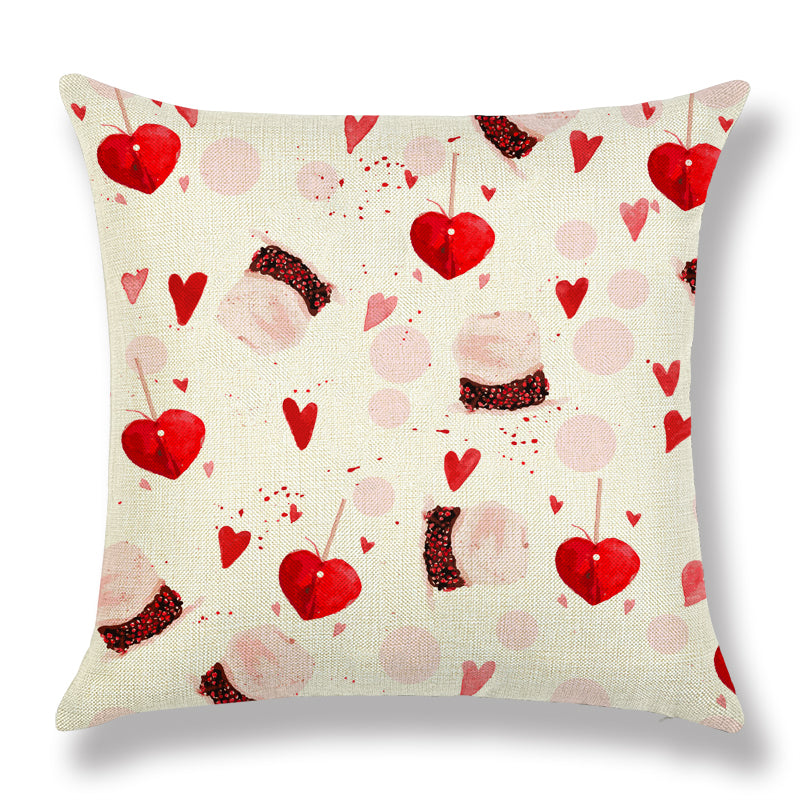 Valentine’s Day Heart Couple Linen Cushion Cover