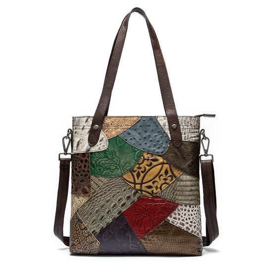 Genuine leather shoulder bag