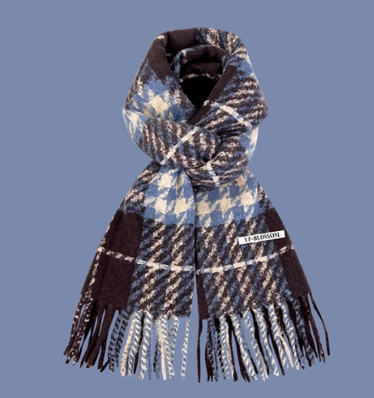 All-match Plaid Faux Cashmere Scarf