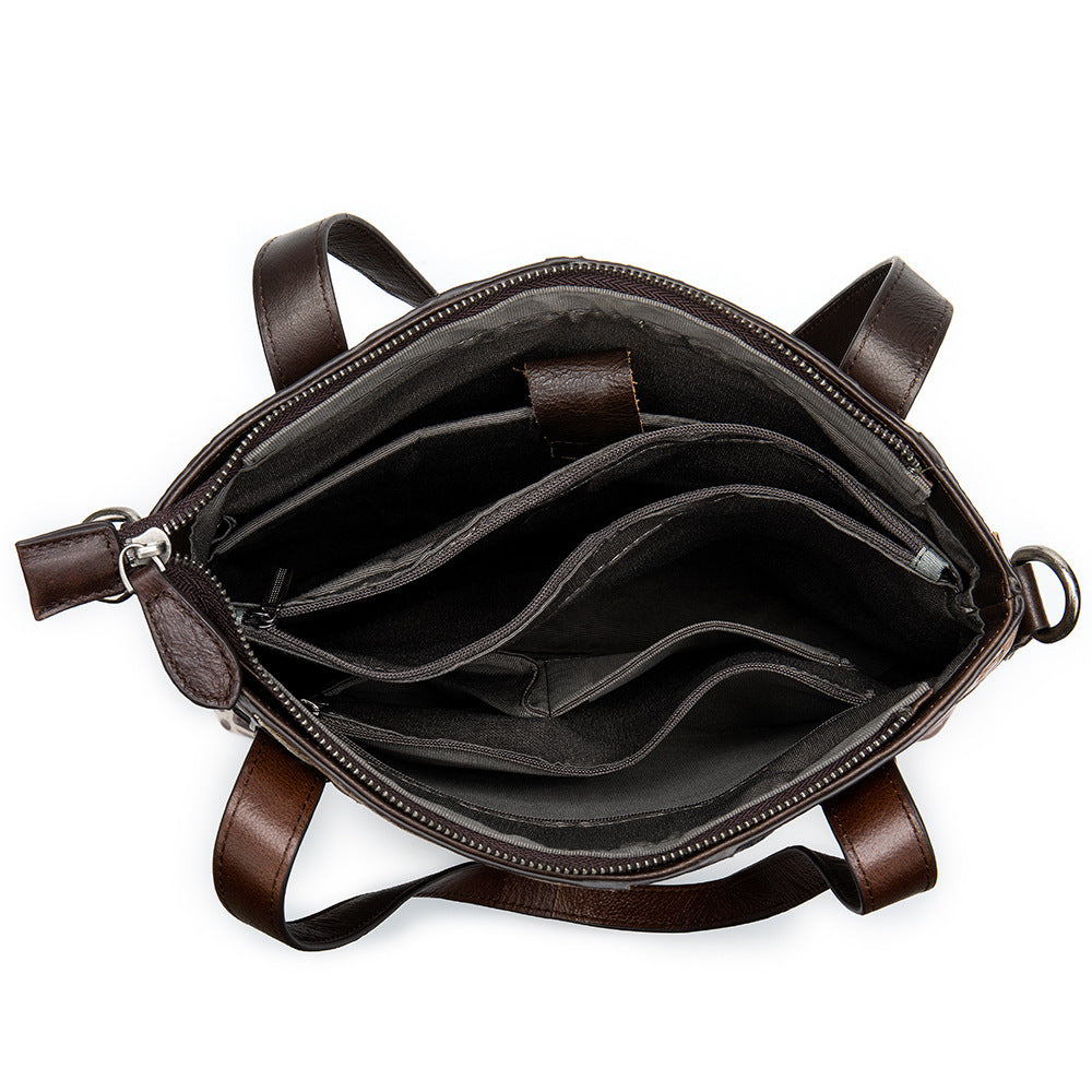 Genuine leather shoulder bag