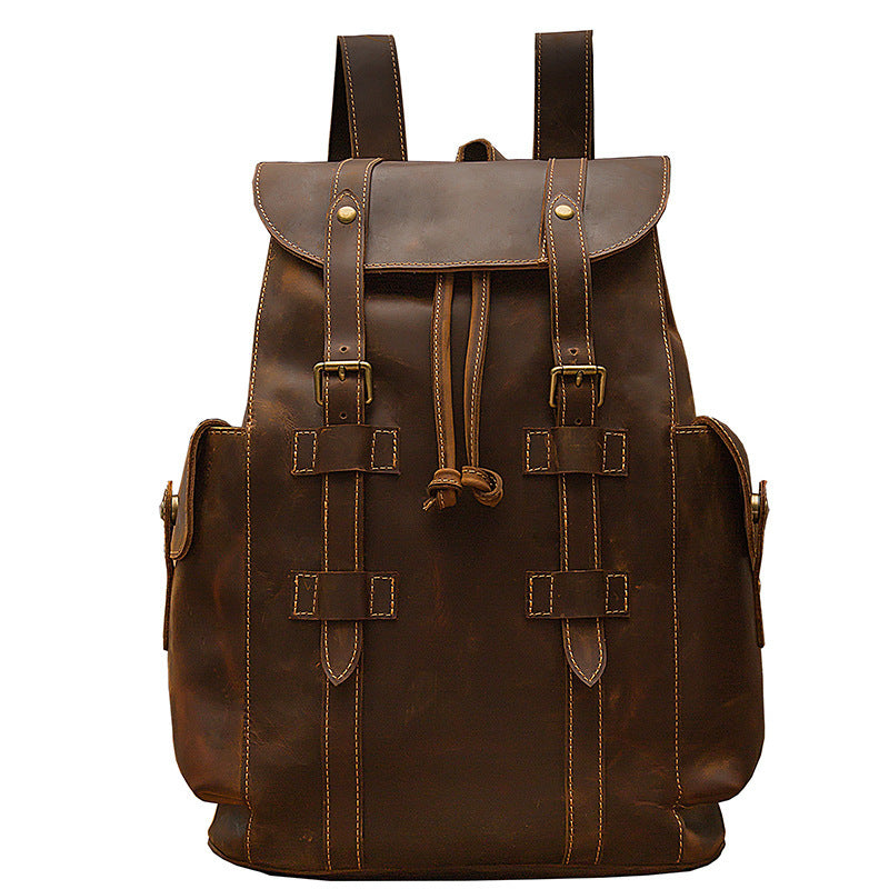 Crazy Horse Leather Retro Backpack