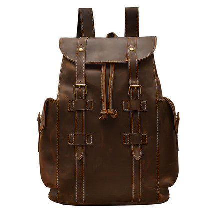 Crazy Horse Leather Retro Backpack