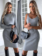 Ribbed dress & bolero set