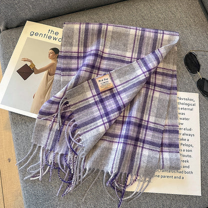 Pure Wool Plaid Scarf