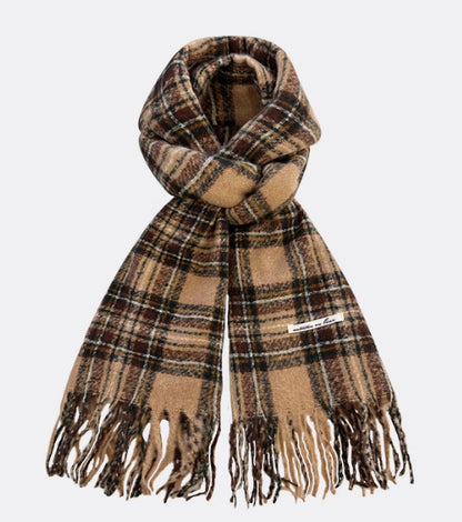All-match Plaid Faux Cashmere Scarf