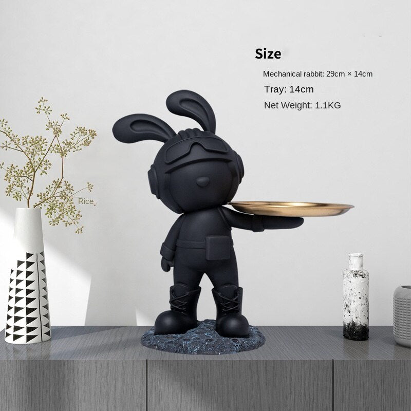 Decorative Resin Bunny with Tray