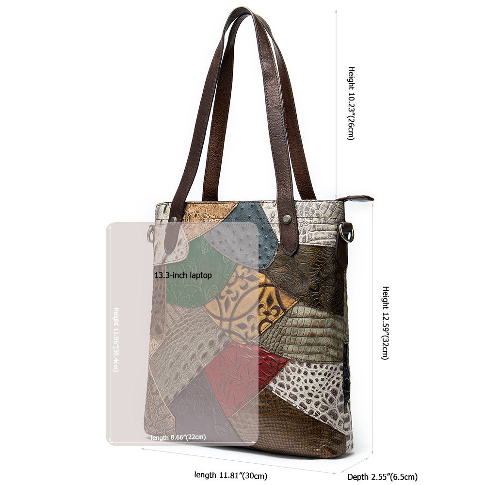 Genuine leather shoulder bag