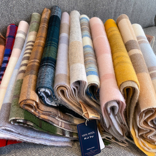 Pure Wool Plaid Scarf