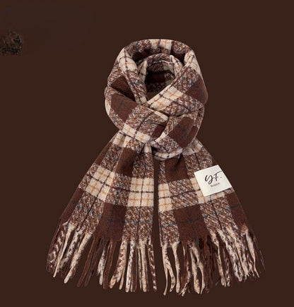 All-match Plaid Faux Cashmere Scarf