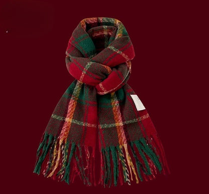 All-match Plaid Faux Cashmere Scarf