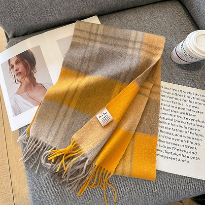 Pure Wool Plaid Scarf