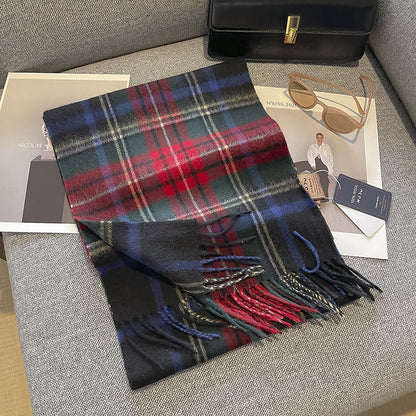 Pure Wool Plaid Scarf