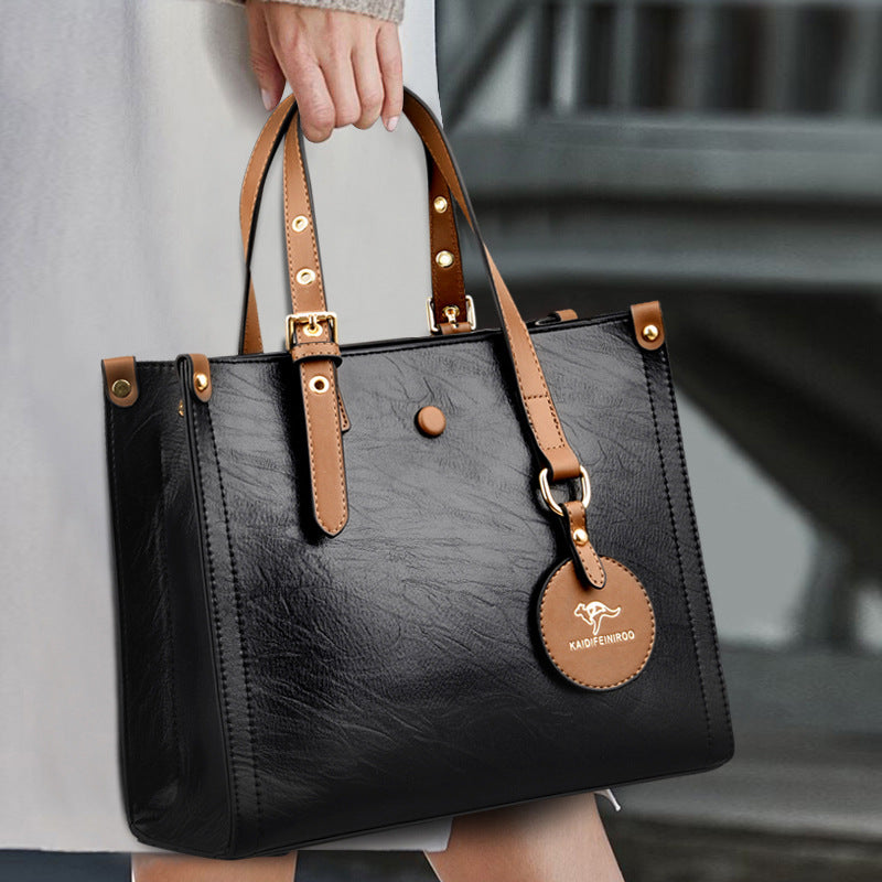 Oil Wax Leather Handbag