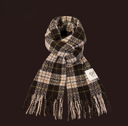 All-match Plaid Faux Cashmere Scarf