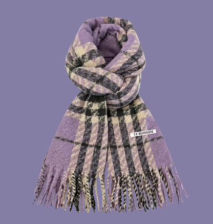 All-match Plaid Faux Cashmere Scarf