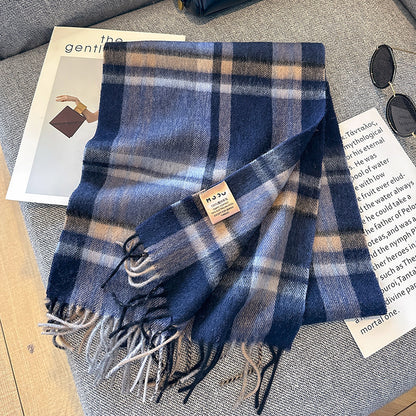 Pure Wool Plaid Scarf