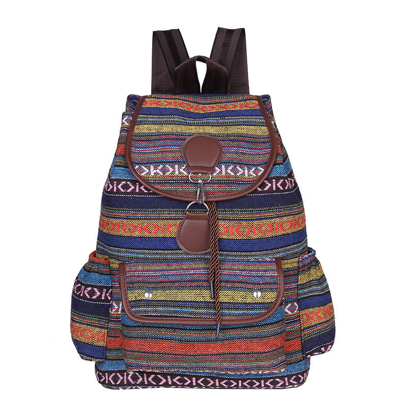 Stylish Cotton-Linen Contrast Backpack