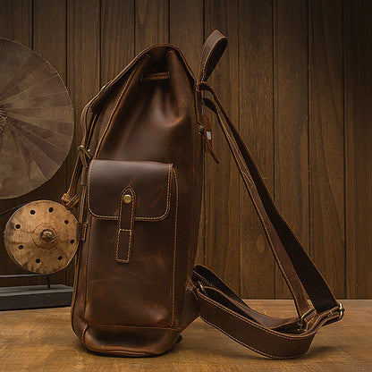 Crazy Horse Leather Retro Backpack