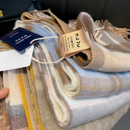 Pure Wool Plaid Scarf