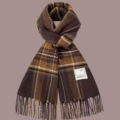 All-match Plaid Faux Cashmere Scarf