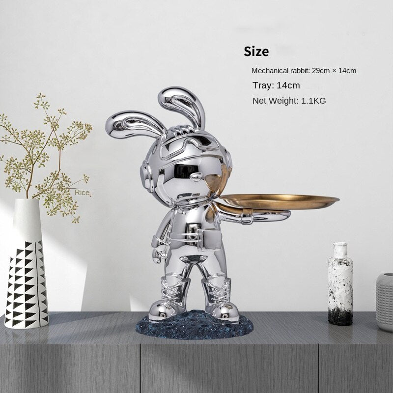 Decorative Resin Bunny with Tray