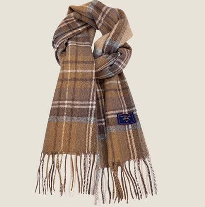 All-match Plaid Faux Cashmere Scarf