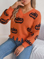 Halloween Pumpkin Long Sleeve Sweater