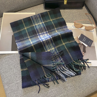 Pure Wool Plaid Scarf