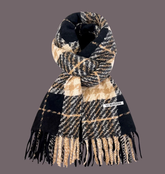All-match Plaid Faux Cashmere Scarf