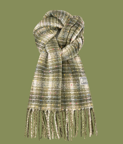 All-match Plaid Faux Cashmere Scarf