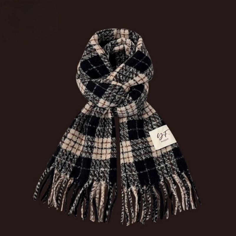 All-match Plaid Faux Cashmere Scarf