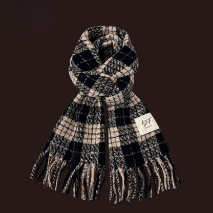 All-match Plaid Faux Cashmere Scarf