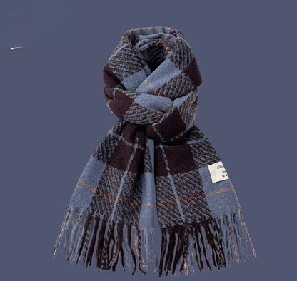 All-match Plaid Faux Cashmere Scarf