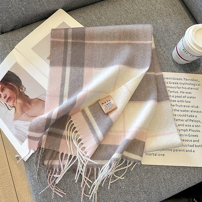 Pure Wool Plaid Scarf