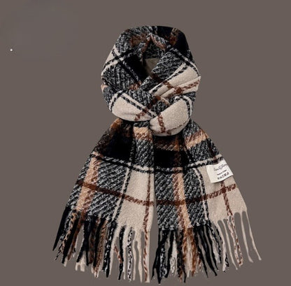 All-match Plaid Faux Cashmere Scarf